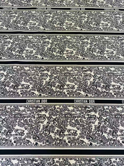 Best Quality Dior With Animal Canvas Jacquard Cloth Fabric For Handmade Sewing ,Furniture,Upholstery Goods By Yard (Black)