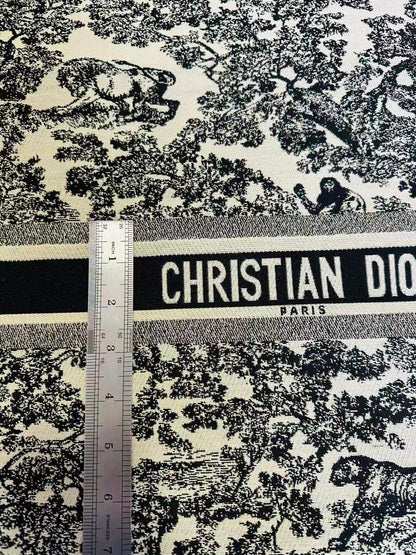 Best Quality Dior With Animal Canvas Jacquard Cloth Fabric For Handmade Sewing ,Furniture,Upholstery Goods By Yard (Black)