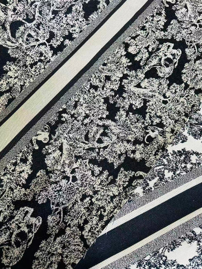 Best Quality Dior With Animal Canvas Jacquard Cloth Fabric For Handmade Sewing ,Furniture,Upholstery Goods By Yard (Black)