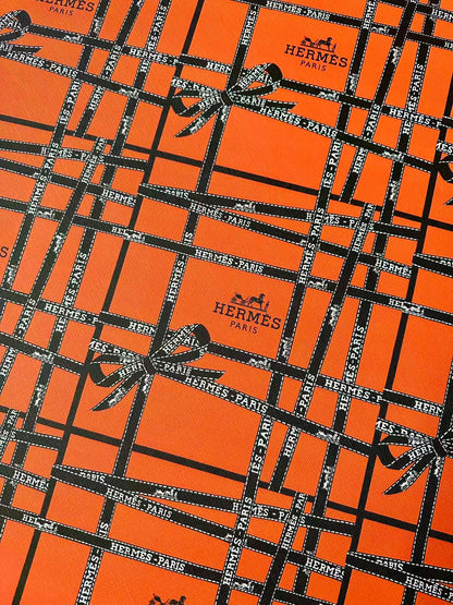 Fashion Hermes With Bow Design Leather Fabric For Handmade Shoes, Upholstery Goods By Yard