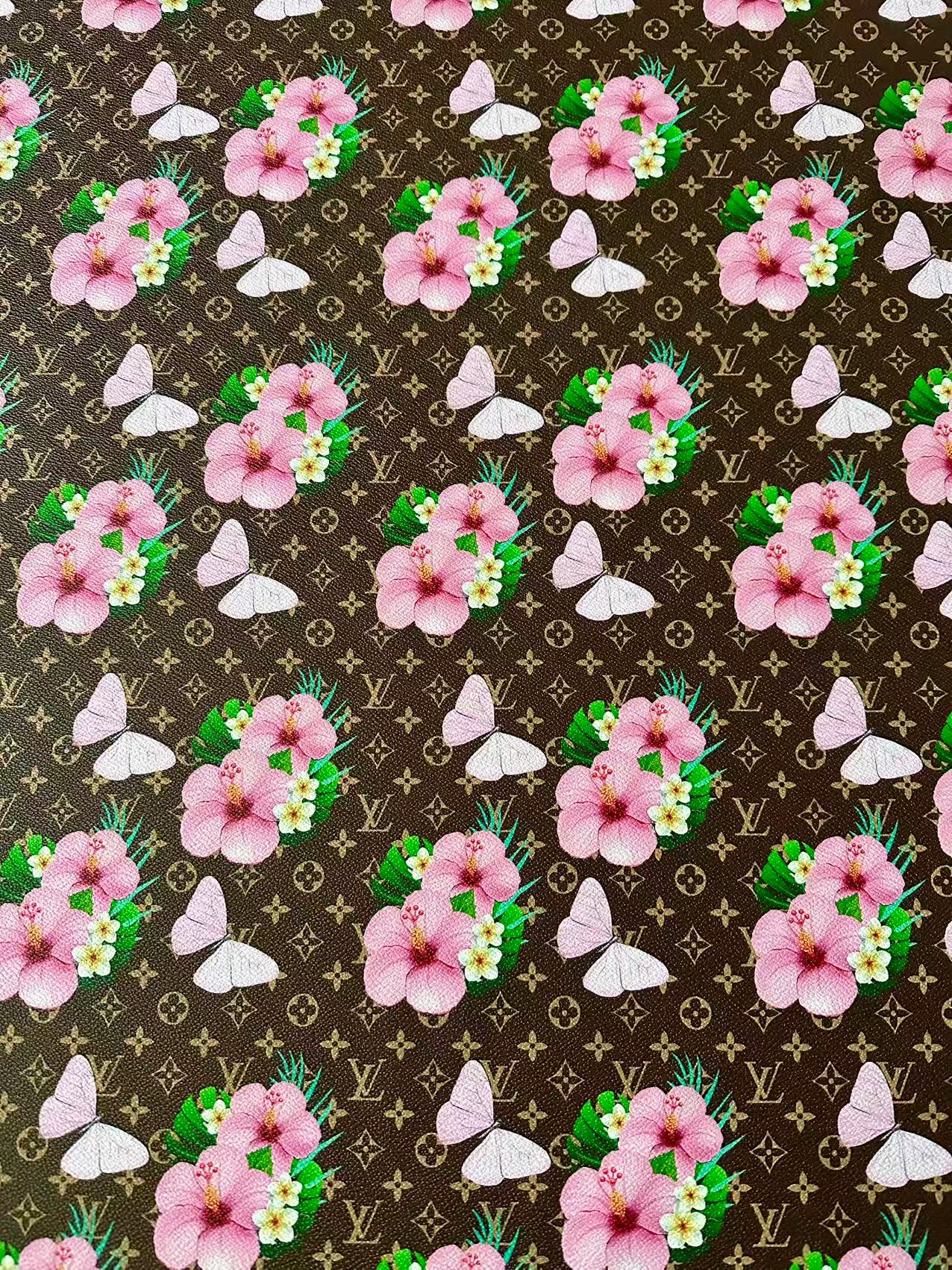 Fashion Flower With Butterfly Leather Fabric For Handmade Sneaker, Upholstery Handicraft goods