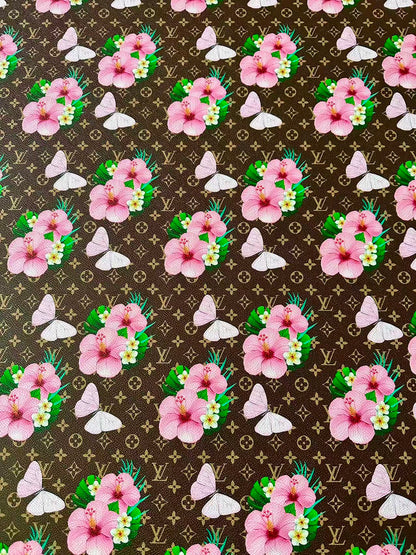 Fashion Flower With Butterfly Leather Fabric For Handmade Sneaker, Upholstery Handicraft goods