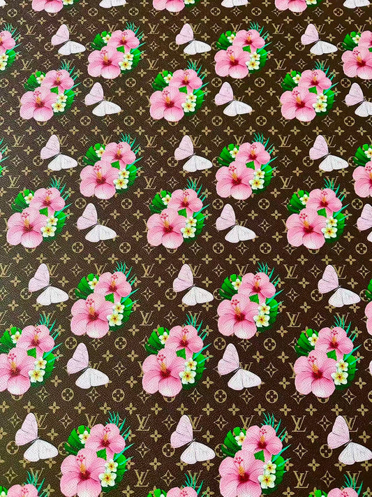 Fashion Flower With Butterfly Leather Fabric For Handmade Sneaker, Upholstery Handicraft goods