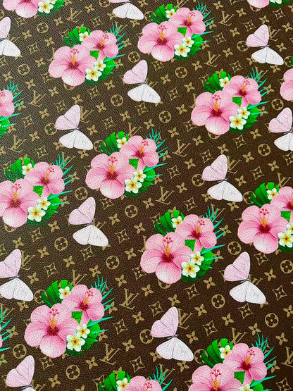 Fashion Flower With Butterfly Leather Fabric For Handmade Sneaker, Upholstery Handicraft goods