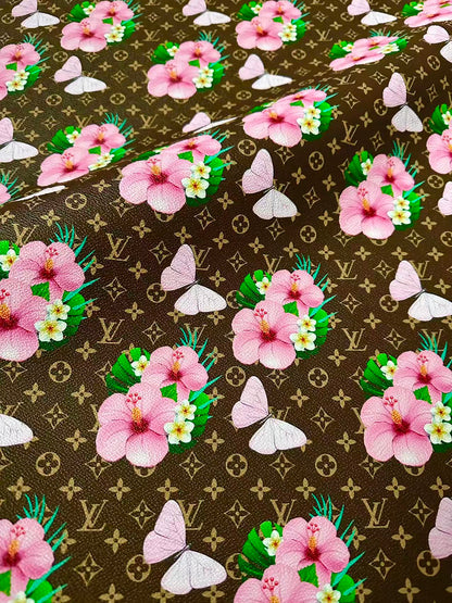 Fashion Flower With Butterfly Leather Fabric For Handmade Sneaker, Upholstery Handicraft goods