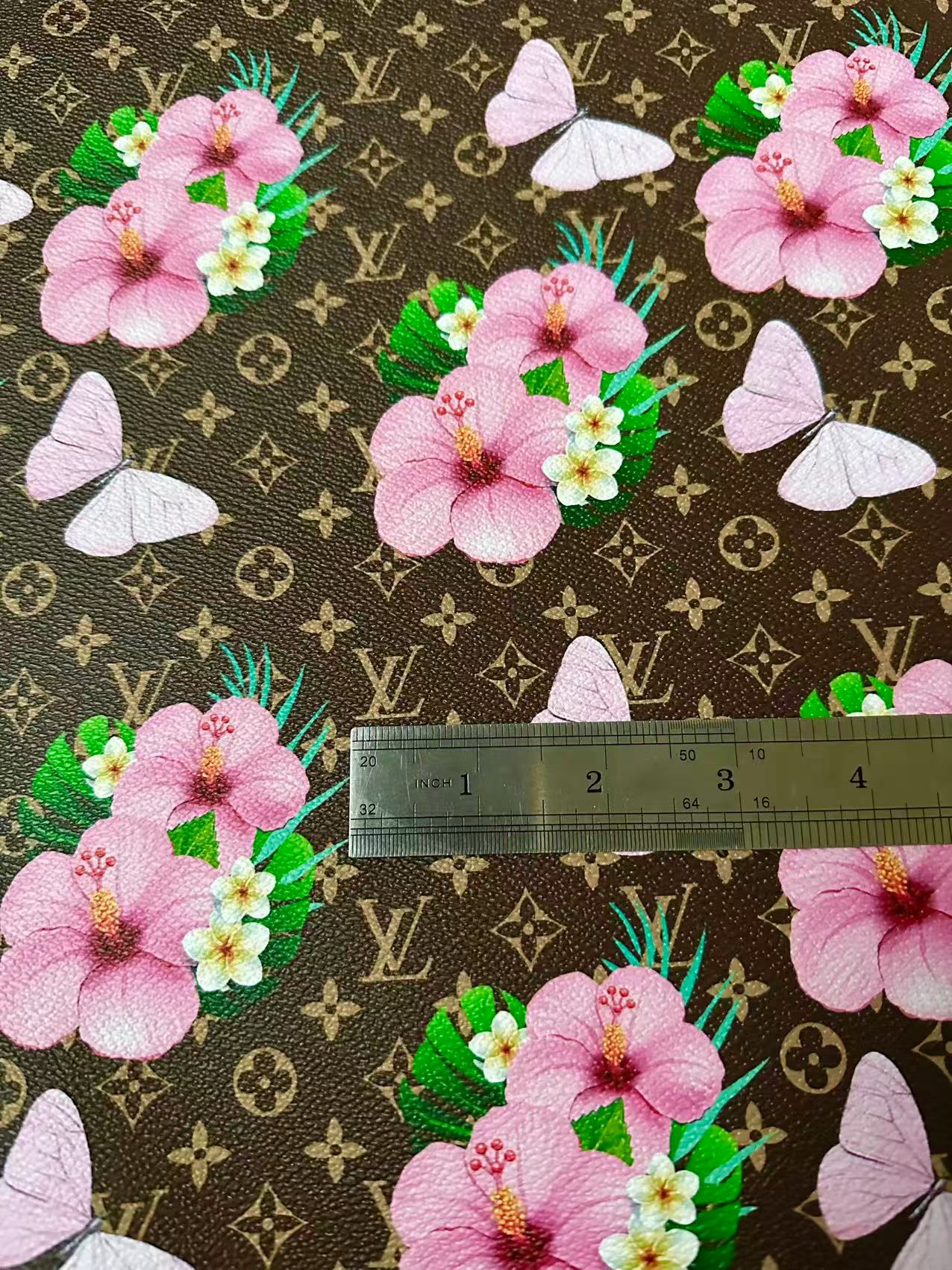 Fashion Flower With Butterfly Leather Fabric For Handmade Sneaker, Upholstery Handicraft goods