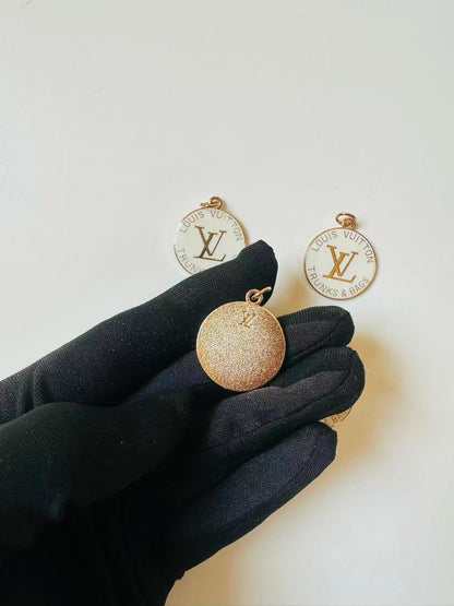 Craft 30MM LV Metal Pendant Accessory For Handmade DIY Goods(White)