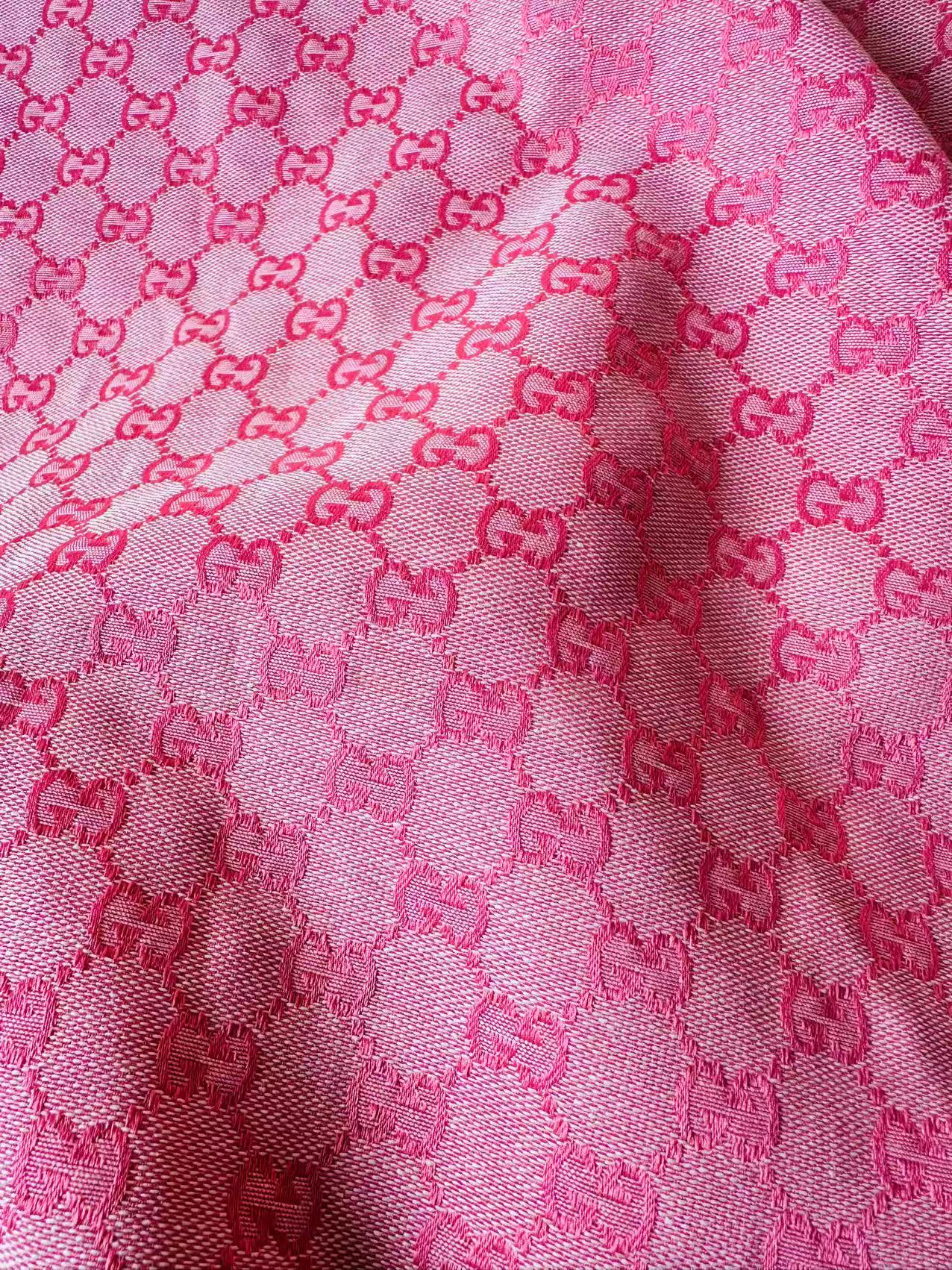 Classic Gucci Jacquard Fabric Cloth, Fabric Bags Fabric Shoes Fabric Hat Fabric good quality (Deep Pink)