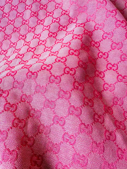 Classic Gucci Jacquard Fabric Cloth, Fabric Bags Fabric Shoes Fabric Hat Fabric good quality (Deep Pink)