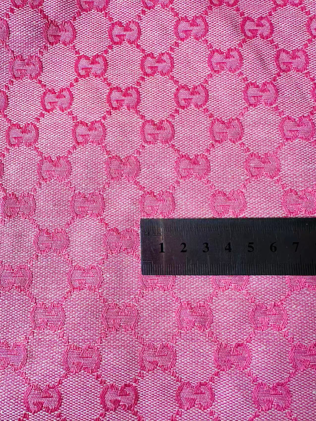Classic Gucci Jacquard Fabric Cloth, Fabric Bags Fabric Shoes Fabric Hat Fabric good quality (Deep Pink)