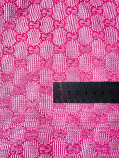 Classic Gucci Jacquard Fabric Cloth, Fabric Bags Fabric Shoes Fabric Hat Fabric good quality (Deep Pink)
