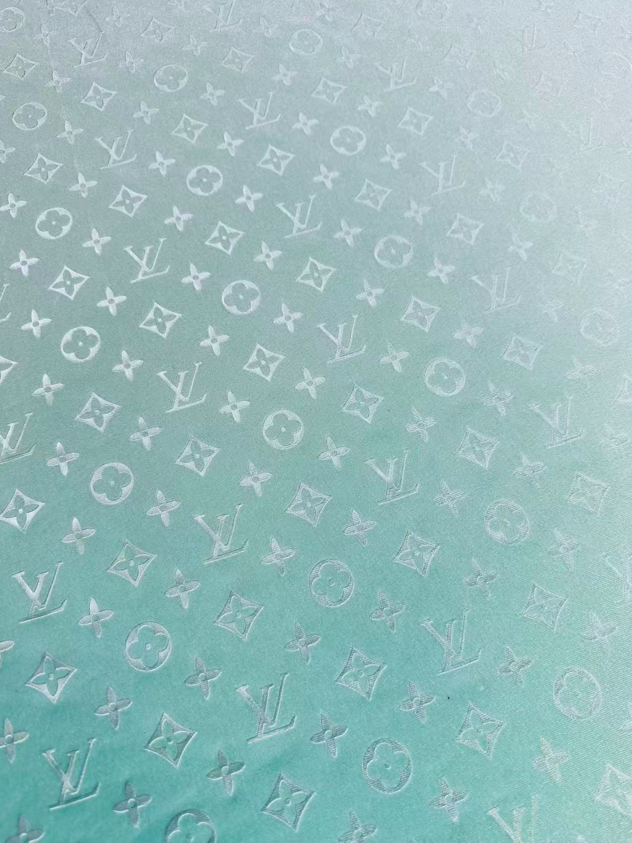 Popular Luxury LV Knitting Velvet Fabric For Handmade Sneaker,Car Upholstery and Apparel By Yard(Light Tiffany Blue)