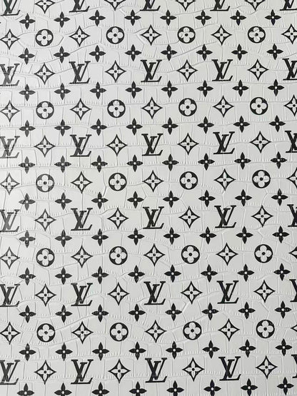 Craft LV Crocodile Texture Alligator Leather Fabric For Handmade Sneaker, Bag Upholstery Goods By Yard (White)