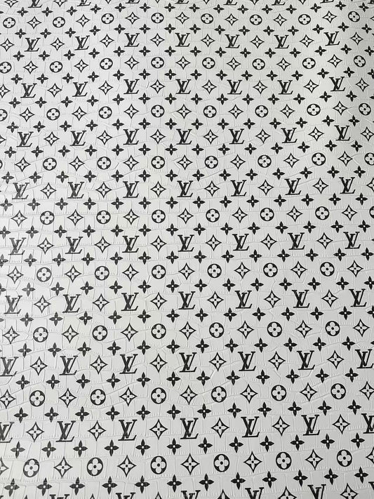 Craft LV Crocodile Texture Alligator Leather Fabric For Handmade Sneaker, Bag Upholstery Goods By Yard (White)