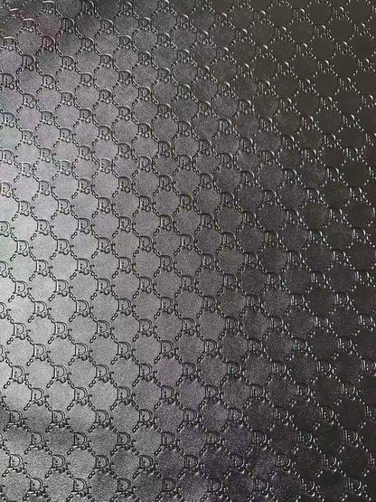 Craft Black Dior Embossed Leather Fabric For Handmade Sneaker,Car Upholstery Goods By Yard