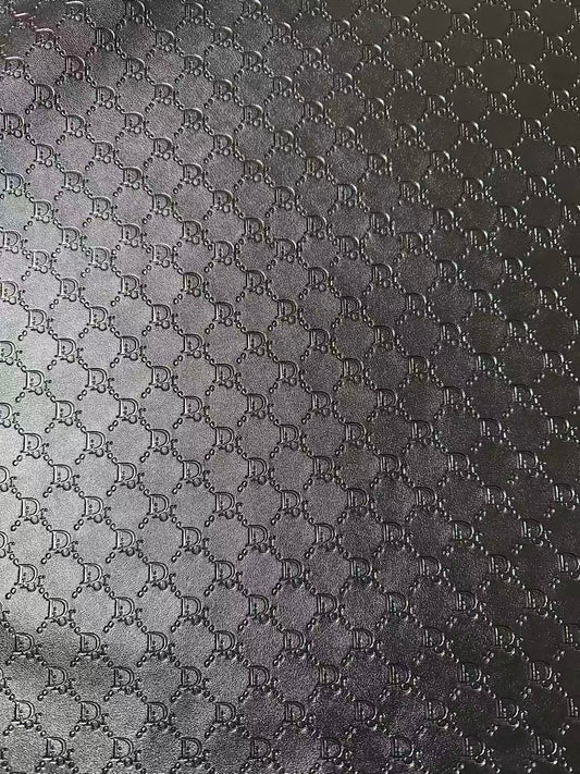 Craft Black Dior Embossed Leather Fabric For Handmade Sneaker,Car Upholstery Goods By Yard