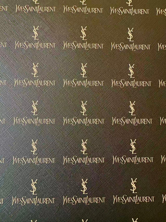 Fashion YSL Leather Fabric For Handmade Shoes, Sneaker,Upholstery Goods By Yard(Black)