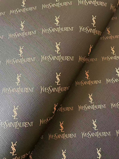 Fashion YSL Leather Fabric For Handmade Shoes, Sneaker,Upholstery Goods By Yard(Black)