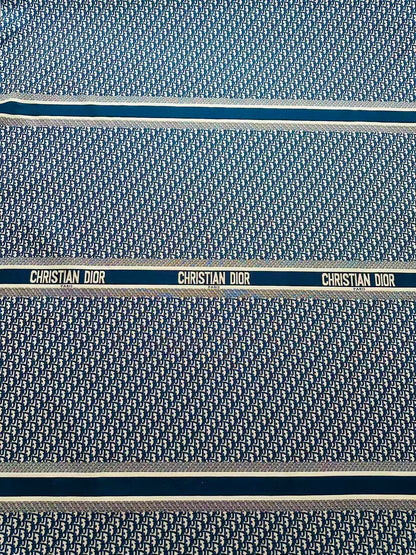 Best Quality Dior Straps Canvas Jacquard Cloth Fabric For Handmade Sewing ,Furniture,Upholstery Clothing (Navy Blue)