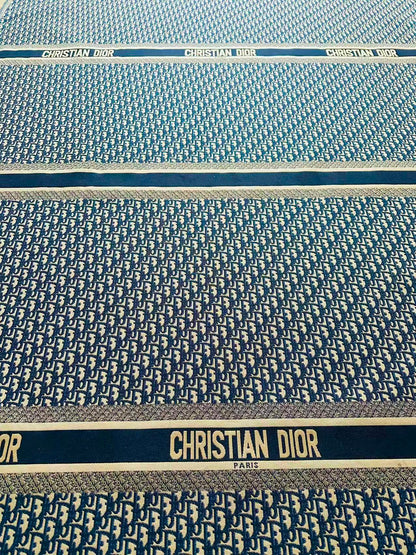 Best Quality Dior Straps Canvas Jacquard Cloth Fabric For Handmade Sewing ,Furniture,Upholstery Clothing (Navy Blue)