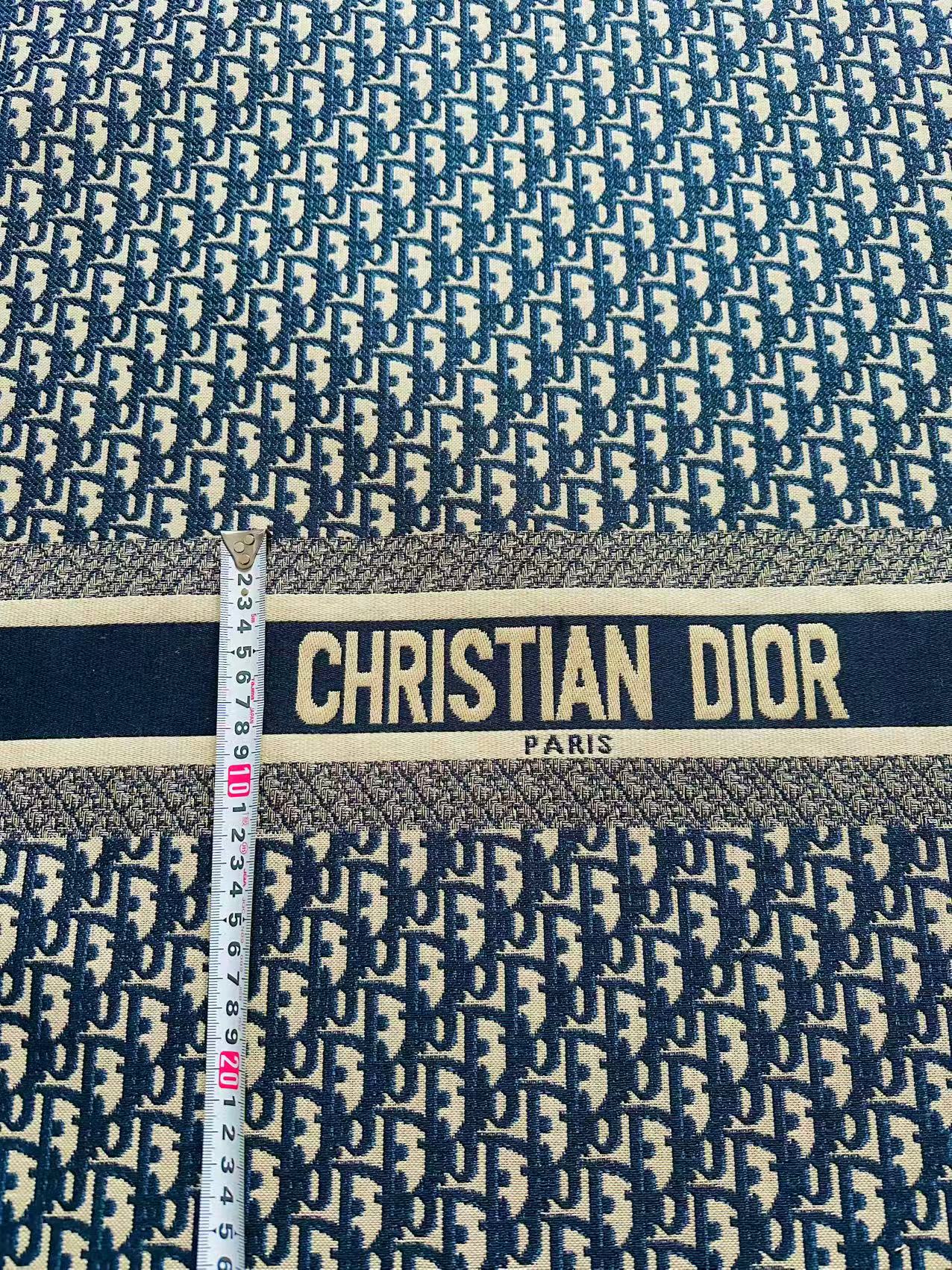 Best Quality Dior Straps Canvas Jacquard Cloth Fabric For Handmade Sewing ,Furniture,Upholstery Clothing (Navy Blue)