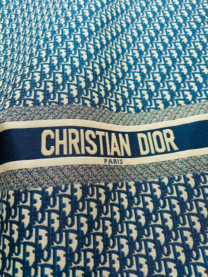 Best Quality Dior Straps Canvas Jacquard Cloth Fabric For Handmade Sewing ,Furniture,Upholstery Clothing (Navy Blue)