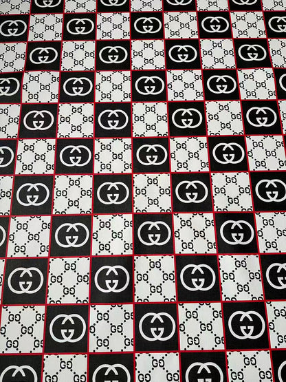 Fashion Gucci Plaid Leather Fabric For Handmade Shoes,Bag ,Upholstery Goods By Yard