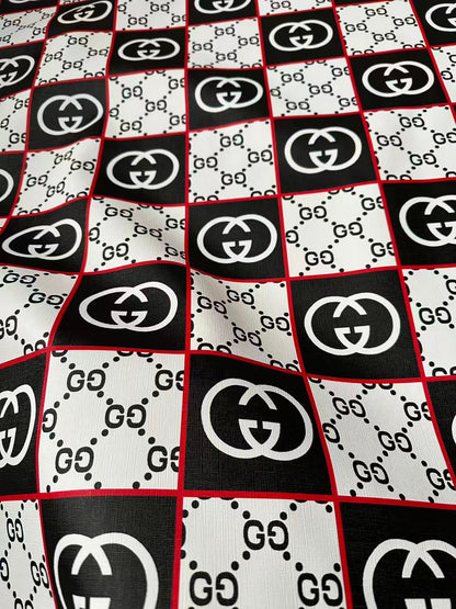 Fashion Gucci Plaid Leather Fabric For Handmade Shoes,Bag ,Upholstery Goods By Yard