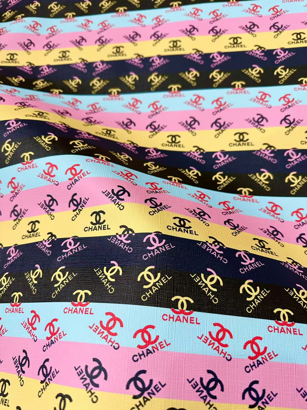 Craft Colorful Chanel Design Leather Fabric For Handmade Sneaker ,Upholstery ,Bag Goods By Yard