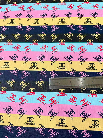 Craft Colorful Chanel Design Leather Fabric For Handmade Sneaker ,Upholstery ,Bag Goods By Yard