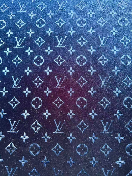Popular Luxury LV Knitting Velvet Fabric For Handmade Sneaker,Car Upholstery and Apparel By Yard(Navy Blue)