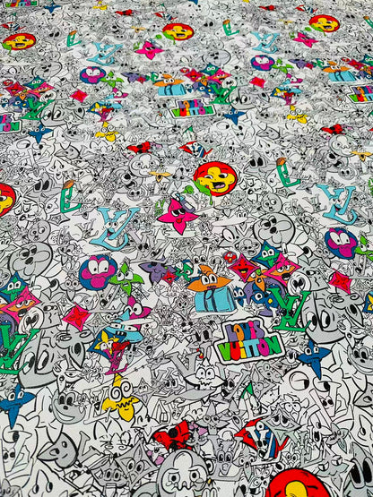 Fashion DIY Cartoon LV Leather Fabric For Handmade Sneaker, Bag,DIY Gift Goods By Yard