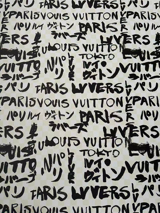 Craft LV With Tokyo Paris Leather Fabric For Shoes,Bag Upholstery Goods By Yard