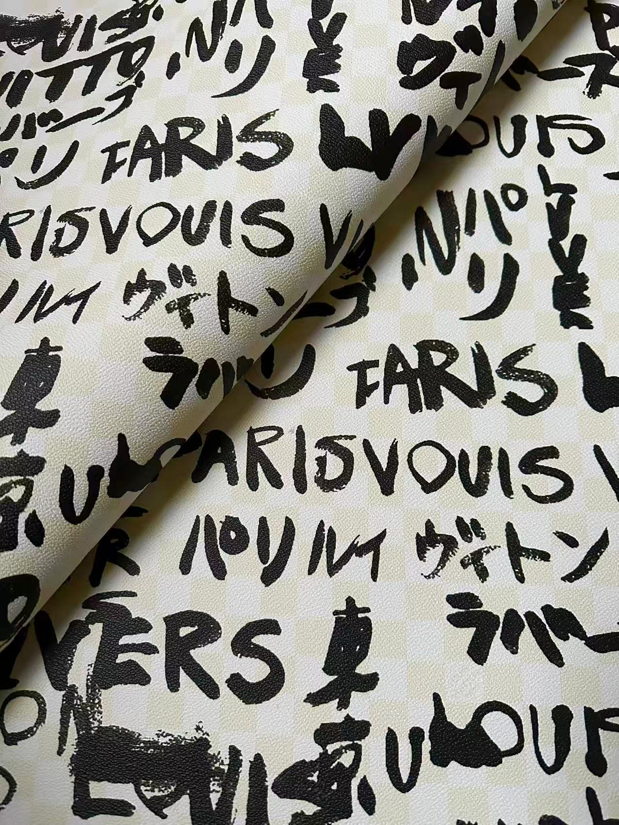 Craft LV With Tokyo Paris Leather Fabric For Shoes,Bag Upholstery Goods By Yard