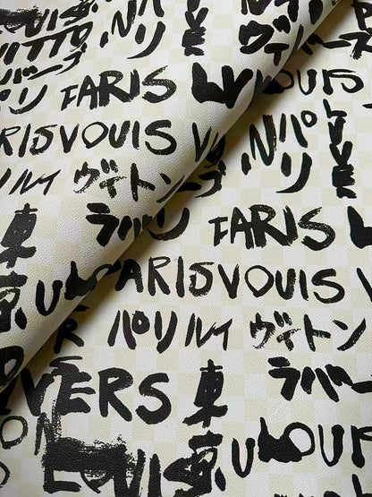 Craft LV With Tokyo Paris Leather Fabric For Shoes,Bag Upholstery Goods By Yard