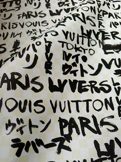 Craft LV With Tokyo Paris Leather Fabric For Shoes,Bag Upholstery Goods By Yard