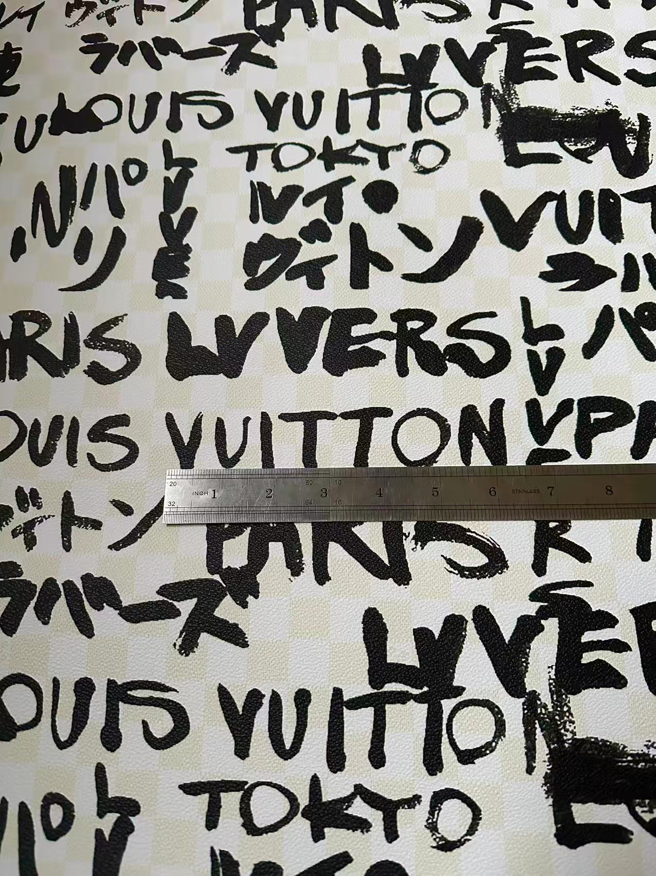 Craft LV With Tokyo Paris Leather Fabric For Shoes,Bag Upholstery Goods By Yard