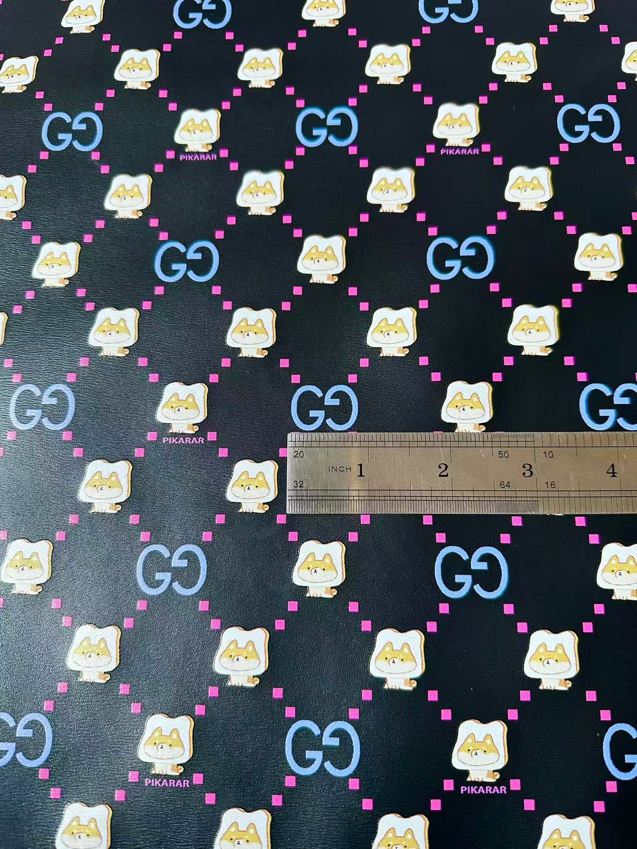 New Gucci With PIKARAR DOG Leather Fabric For Handmade Bag,Sneaker Upholstery Goods By Yard