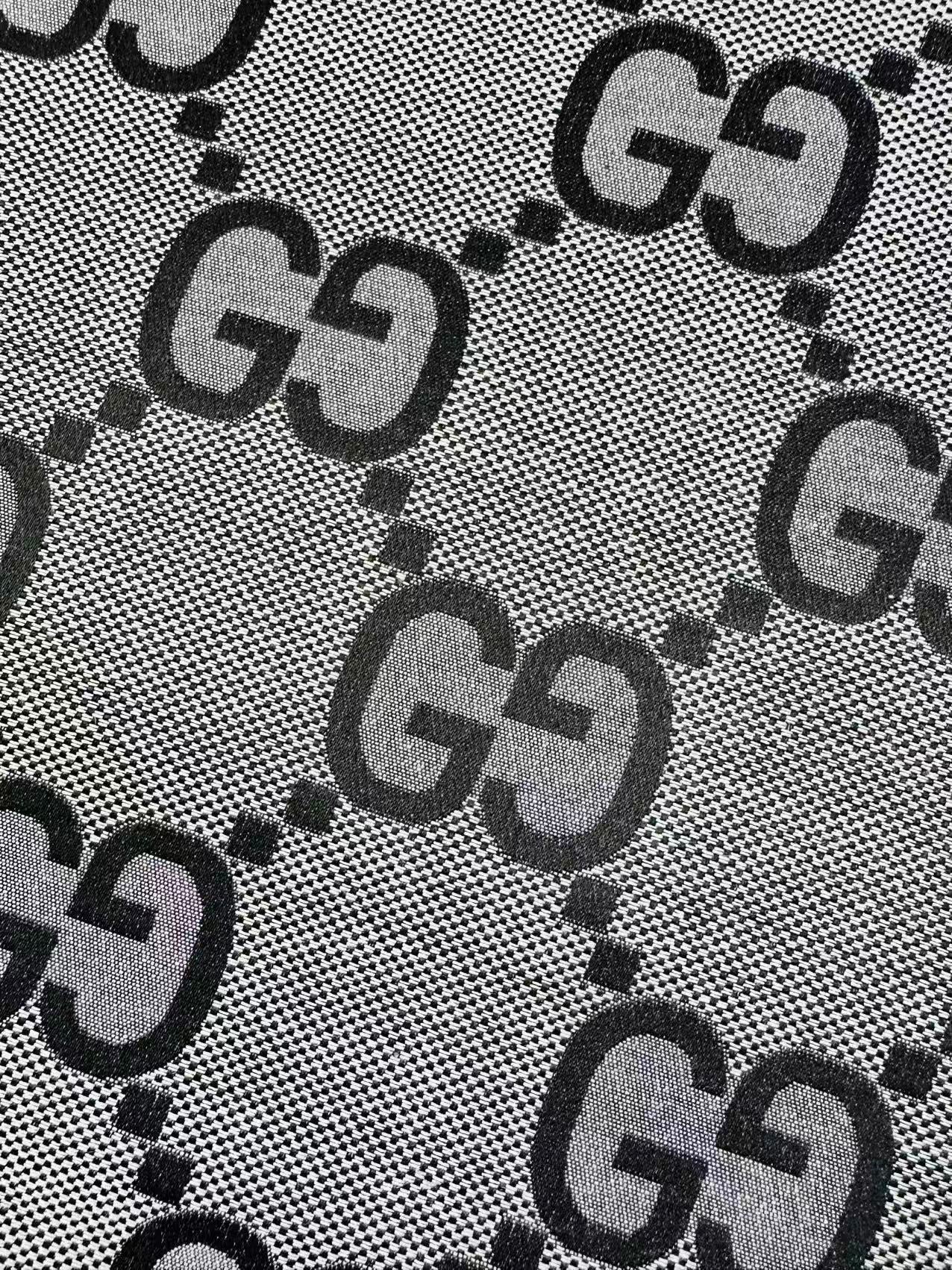 Classic 2.3 Inch Canvas Jacquard Cloth Fabric, GG Fabric,Handmade Clothing ,Fashion Sewing DIY Bags Fabric Shoes Fabric Hat Fabric Gucci Design By Yards (Gray)