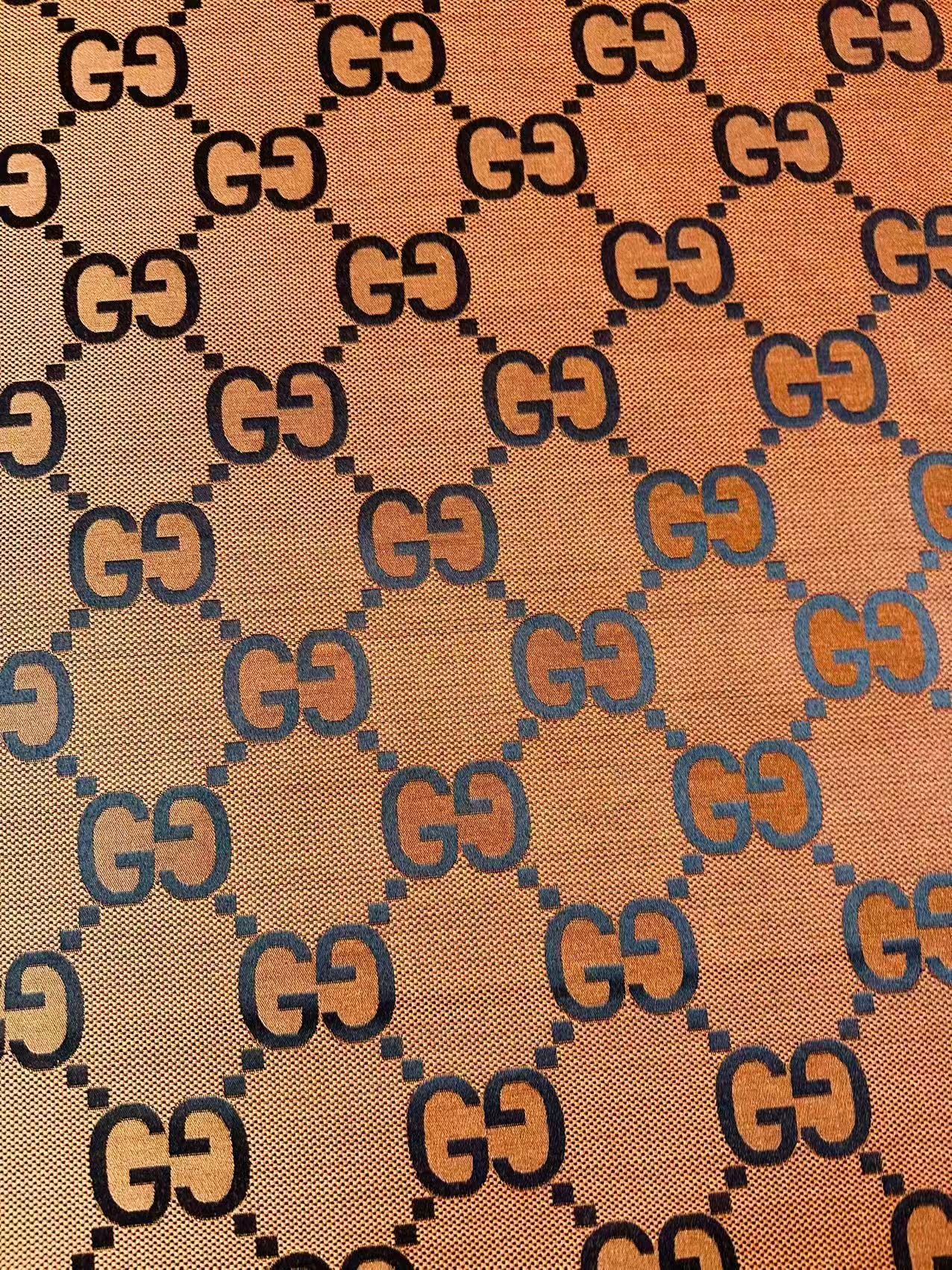 Classic 2.3 Inch Canvas Jacquard Cloth Fabric, GG Fabric,Handmade Clothing ,Fashion Sewing DIY Bags Fabric Shoes Fabric Hat Fabric Gucci Design By Yards (Orange)