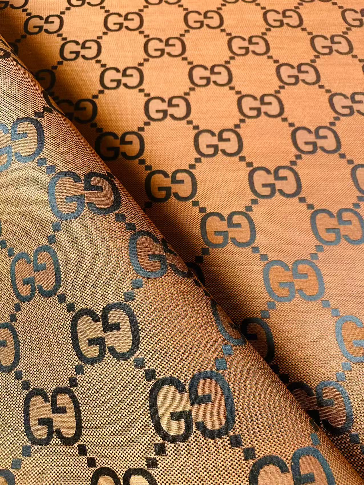 Classic 2.3 Inch Canvas Jacquard Cloth Fabric, GG Fabric,Handmade Clothing ,Fashion Sewing DIY Bags Fabric Shoes Fabric Hat Fabric Gucci Design By Yards (Orange)