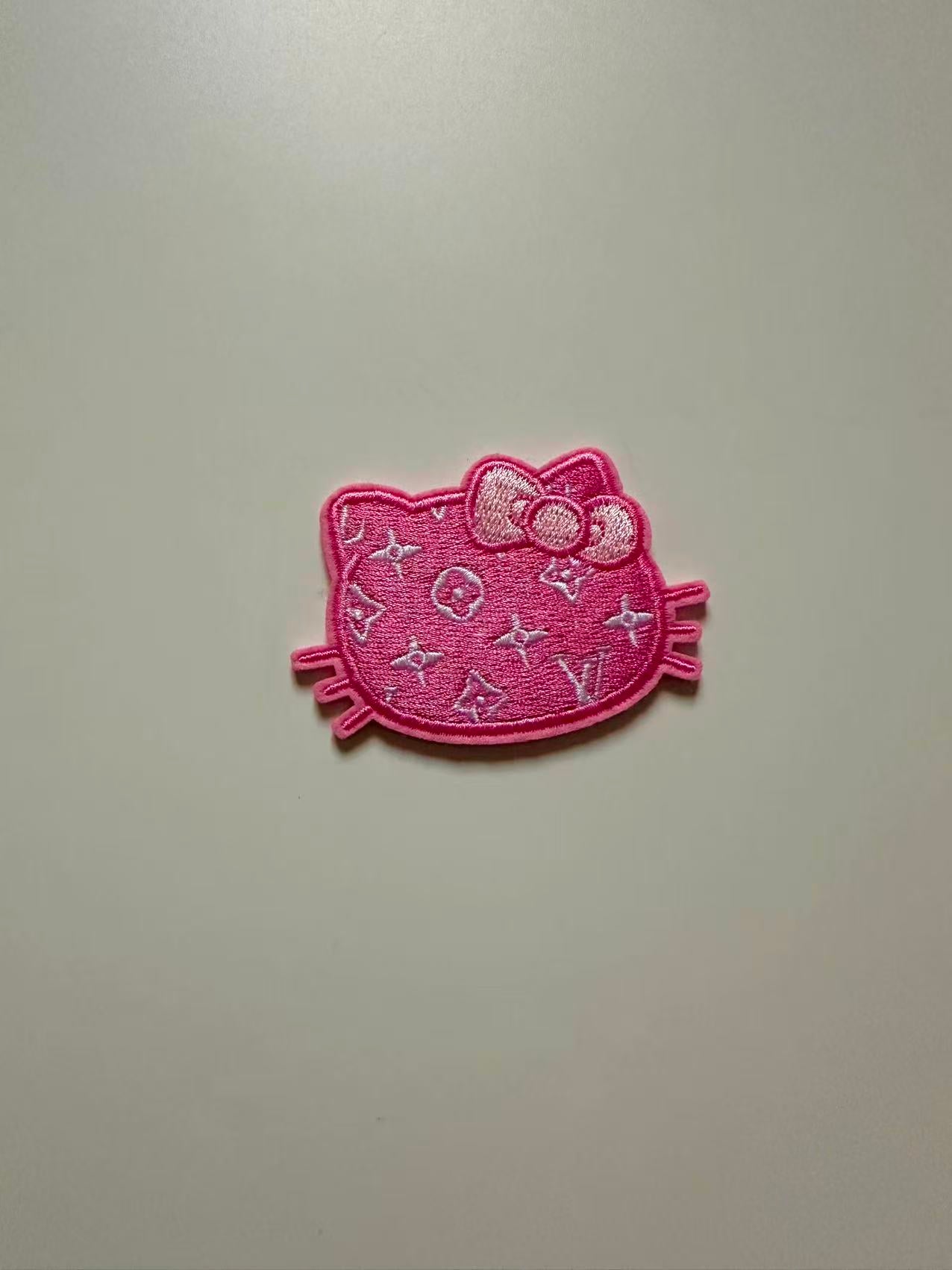 Craft Embroidery LV Jacquard Patches For Customized Clothing(Pink)