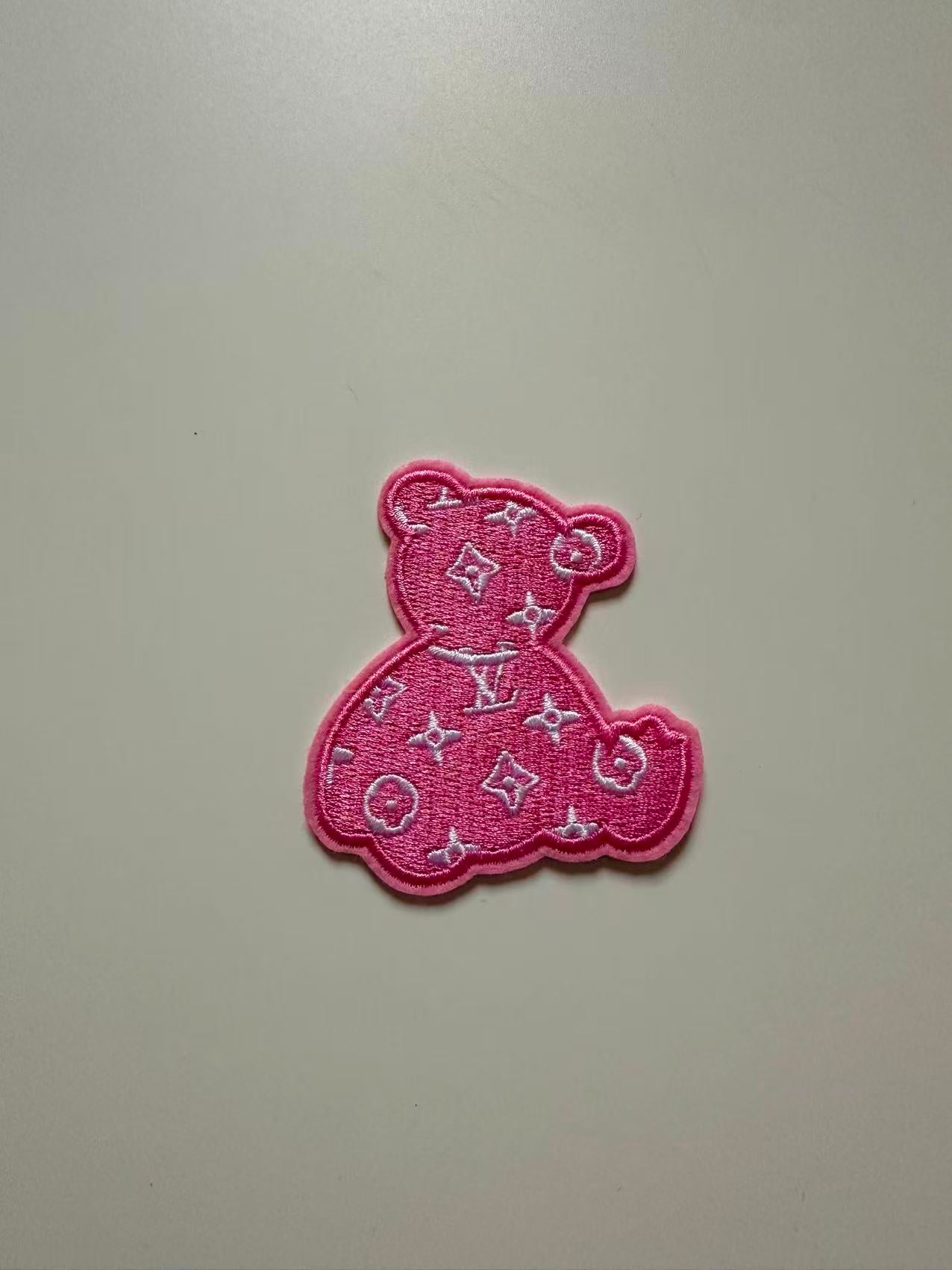 Craft Embroidery LV Jacquard Patches For Customized Clothing(Pink)