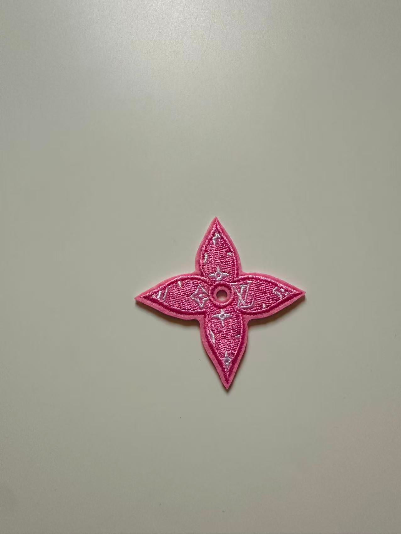 Craft Embroidery LV Jacquard Patches For Customized Clothing(Pink)