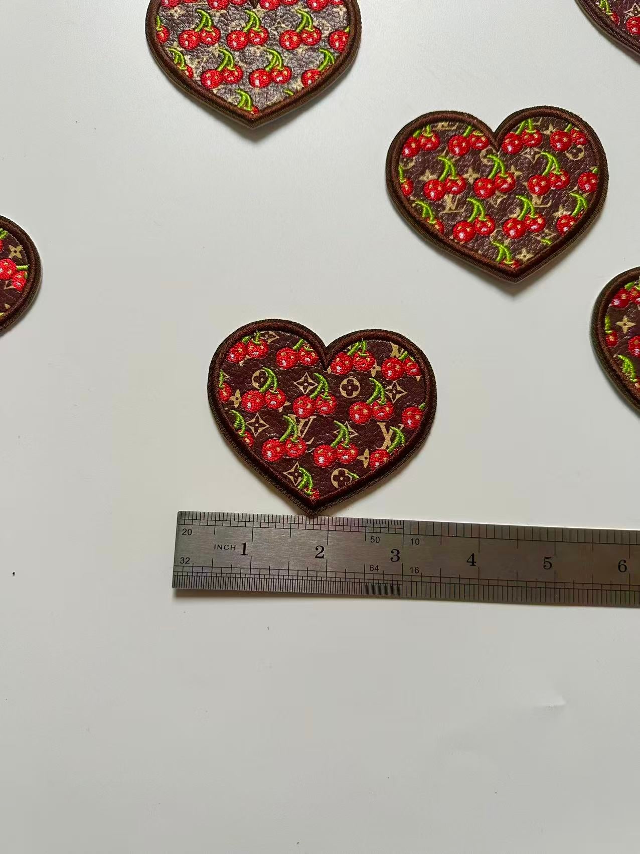Craft Embroidery LV Cherry Jacquard Patches For Customized Apparel