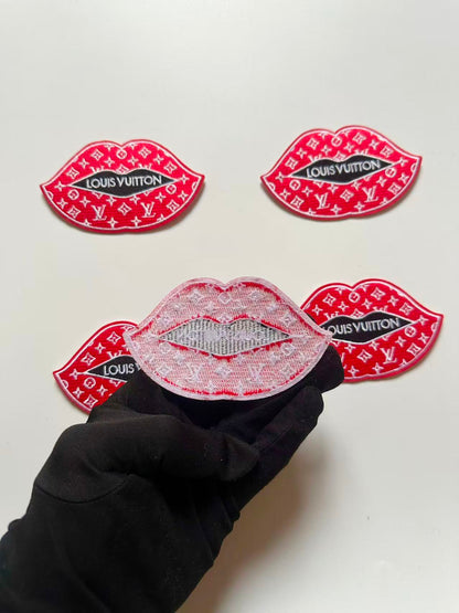 Craft Embroidery LV Mouth Jacquard Patches For Customized Apparel
