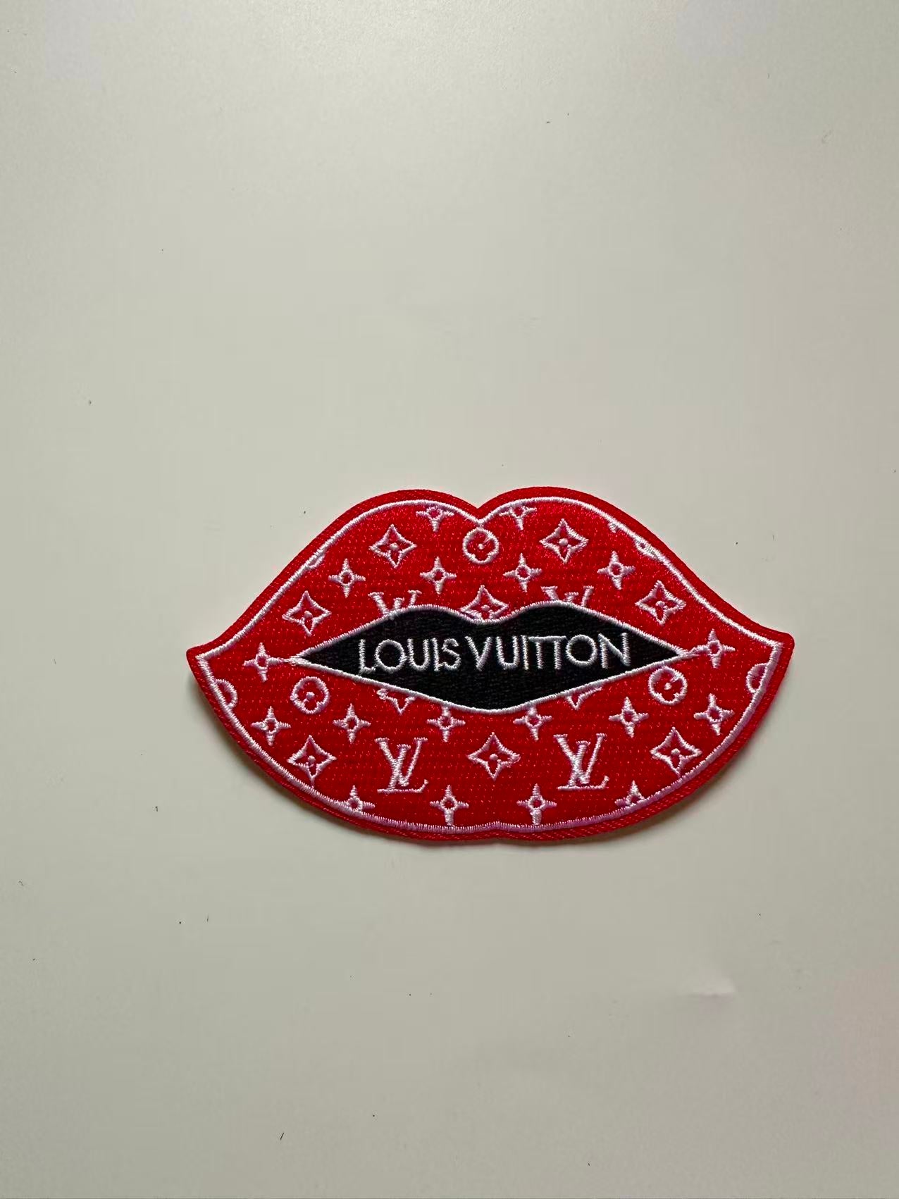 Craft Embroidery LV Mouth Jacquard Patches For Customized Apparel