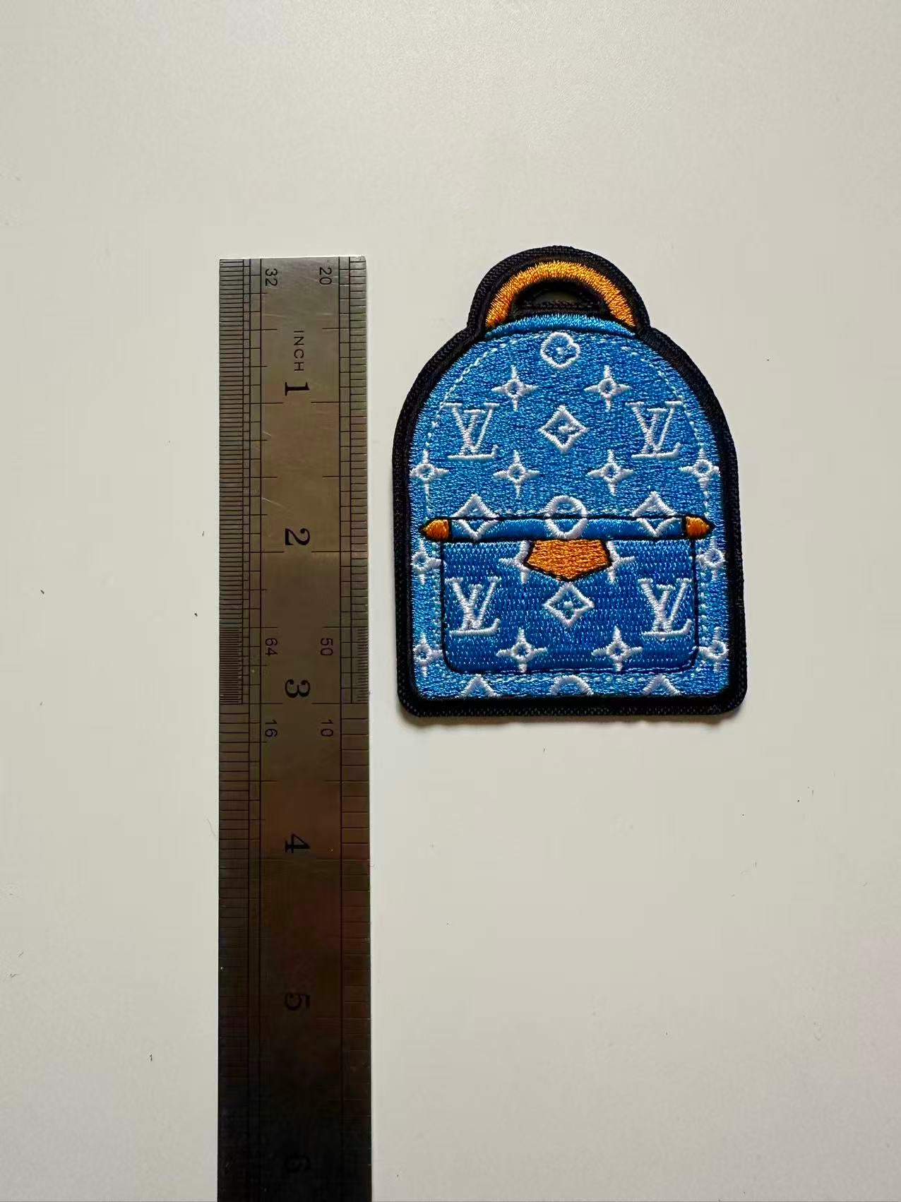 Craft Embroidery Blue LV Jacquard Patches For Customized Apparel