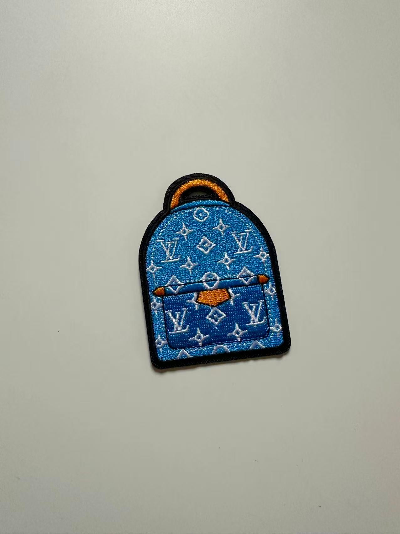Craft Embroidery Blue LV Jacquard Patches For Customized Apparel