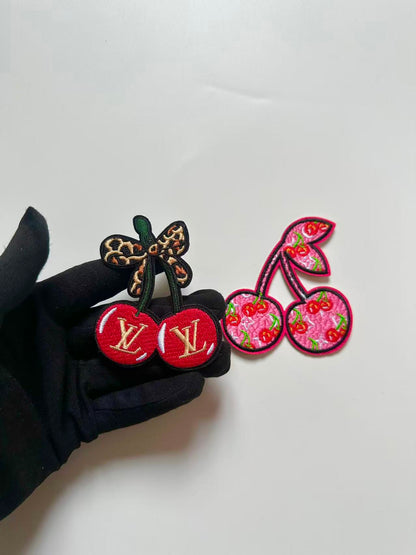 Craft Embroidery LV Cherry Jacquard Patches For Customized Jacket